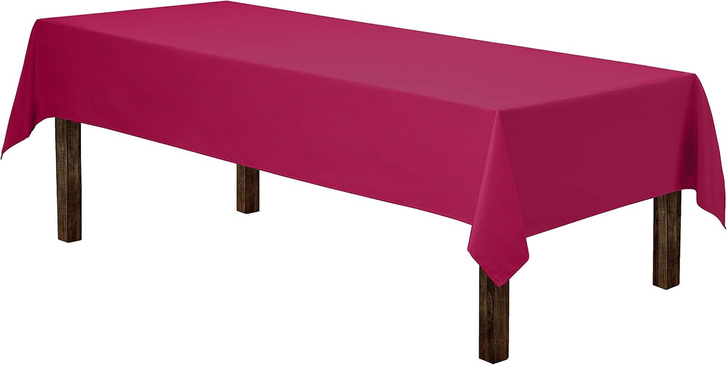 Gee Di Moda Rectangle Tablecloth - 60 x 84 Inch Fuchsia Table Cloth for 5 Foot Rectangle Table - Heavy Duty Washable Fabric - for 5 Ft Buffet Table, Holiday Party, Dinner, Wedding & Baby Shower