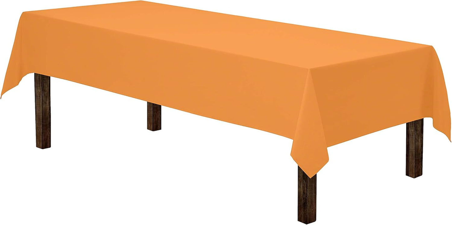 Gee Di Moda Rectangle Tablecloth - 60 x 84 Inch Orange Table Cloth for 5 Foot Rectangle Table - Heavy Duty Washable Fabric - for 5 Ft Buffet Table, Holiday Party, Dinner, Wedding & Baby Shower
