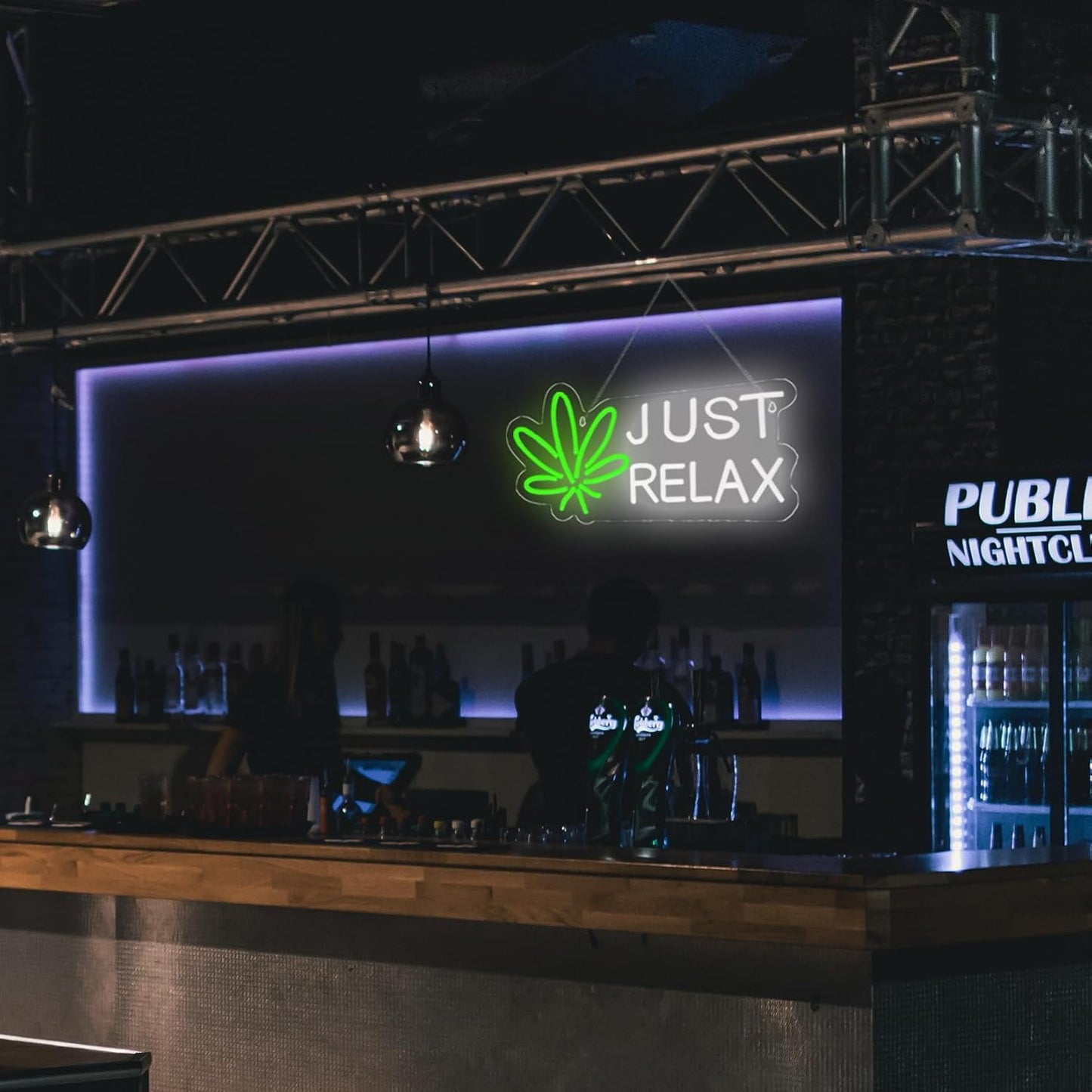 JUST RELAX Neon Sign Led Wall Decor Man Cave Neon Light Up Signs Wall Art for Home Room Bar Bedroom USB Powered 15.7"x8.2"