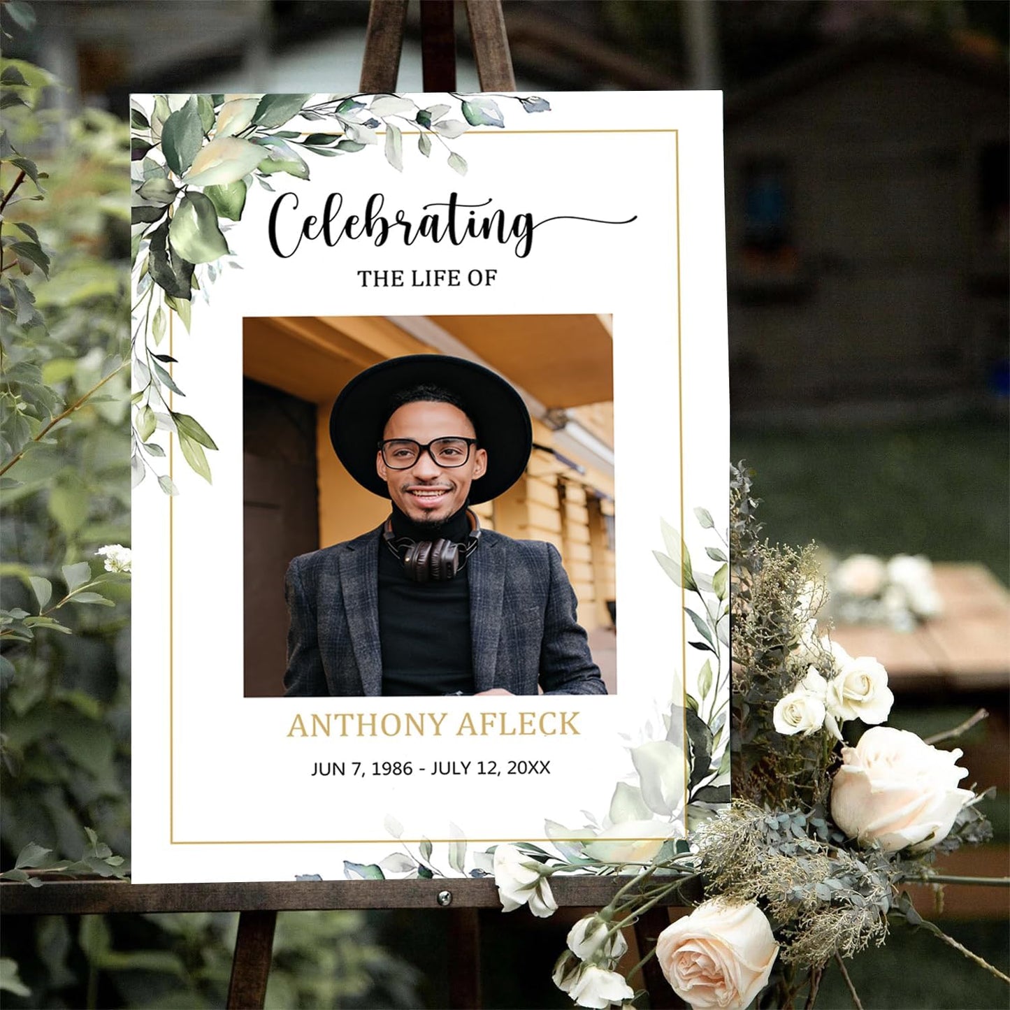 Greenery Funeral Welcome Sign, Memorial Welcome Sign, Celebration of Life Welcome Sign, Celebration Of Life Signs, Funeral Program, Eucalyptus Greenery Funeral Sign