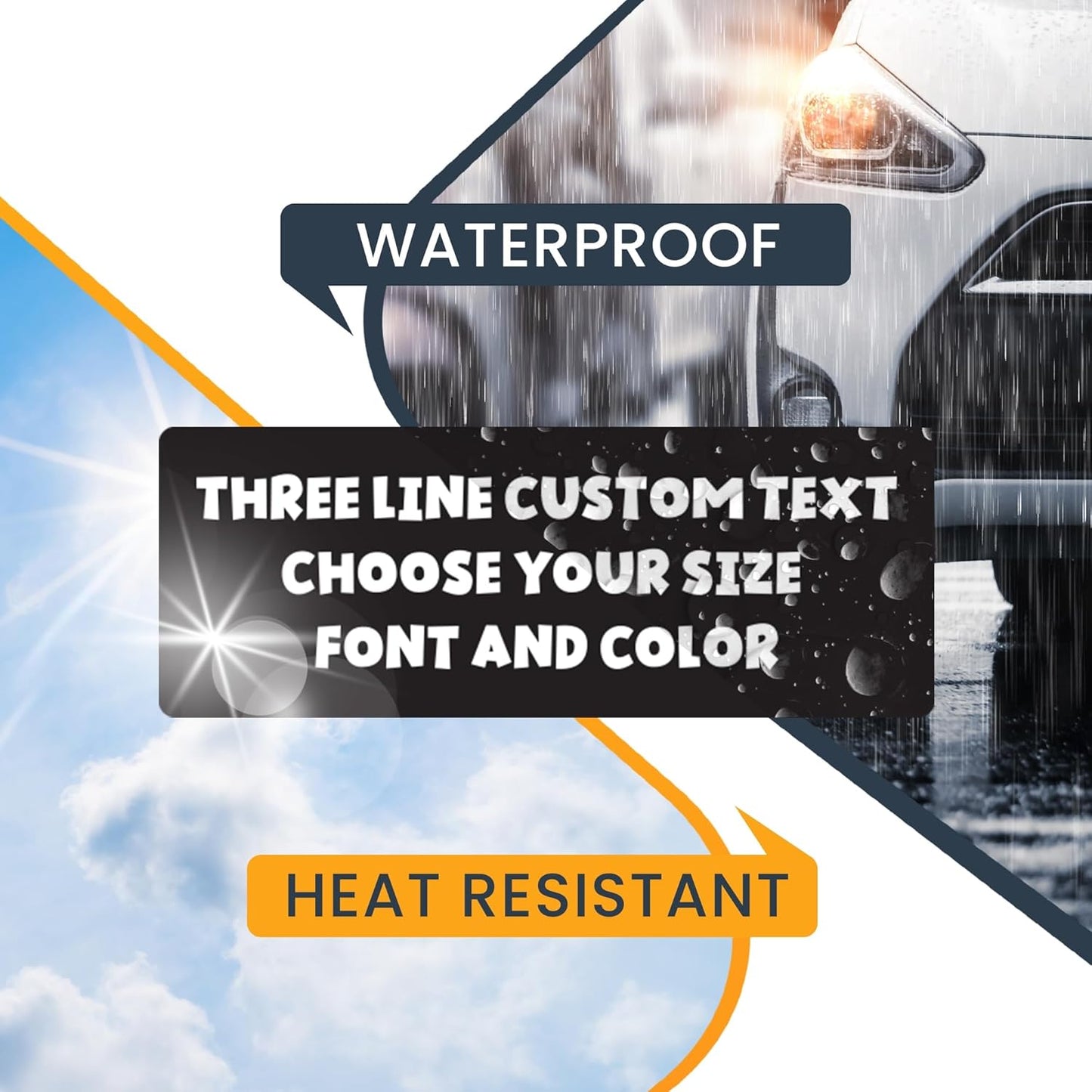 Magnet Me Up Three Line Custom Text Customizable Magnet Decal, Design Your Own Personalized Car Magnet, 3x8 Inch, for Business, Advertising, Gift, Choose Your Text, Font and Color, Crafted in USA