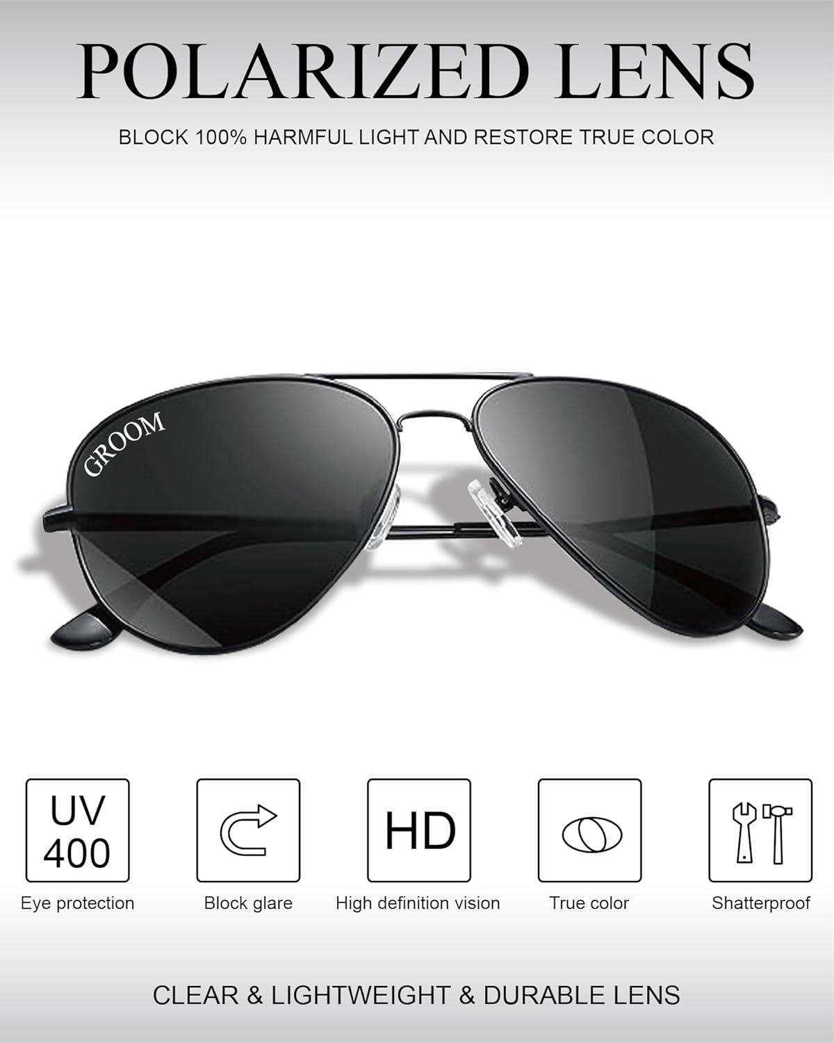 Bride and Groom Polarized Sunglasses for Wedding – UV400 Protection, Lightweight & Stylish Couple Sunglasses