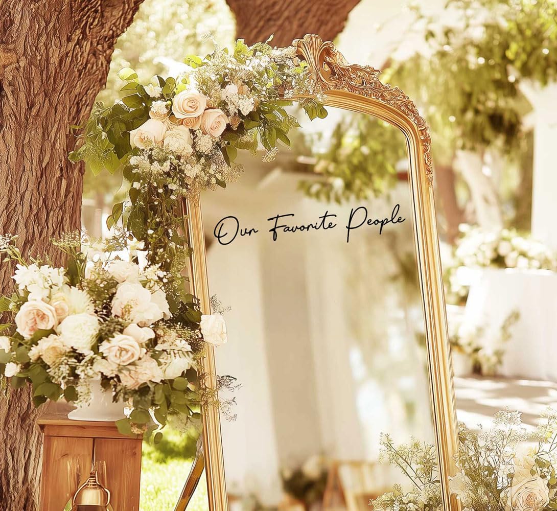 Our Favorite People Seating Chart Decal Wedding Seating Chart Header Decal for Mirror Our Favorite People Welcome Sign Wedding Welcome Vinyl (Black, Width 17")