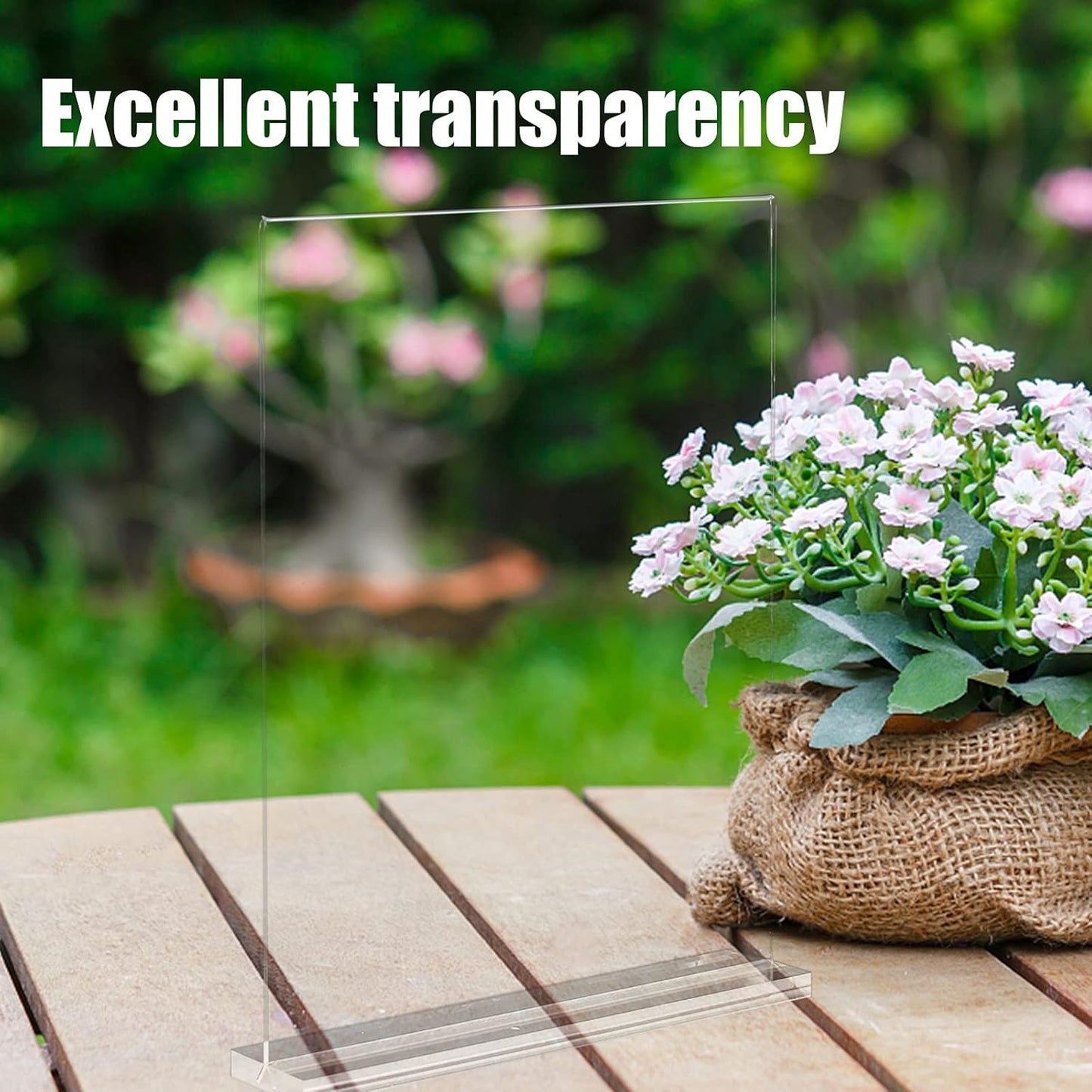 Acrylic Sign Holder, 8.5 x 11 inches Clear Table Menu Display Stand Desktop Display Stand Paper Holder Table Top Sign Holder Suitable for Restaurants, Office, Home, Store (6 pcs)