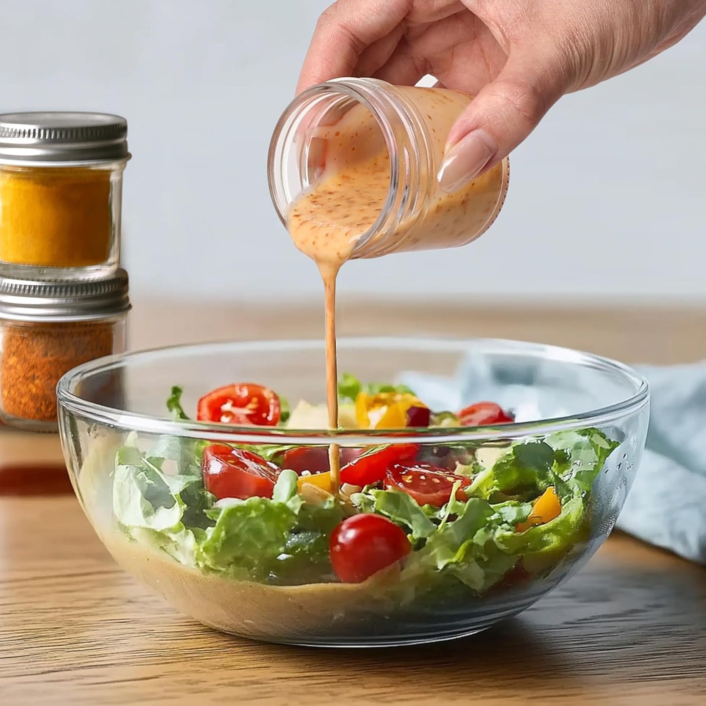 ComSaf Small Mason Jars 2 oz, 48 Pcs Mini Mason Containers, Small Canning Jars, Mini Glass Jar with Lids for Ginger Shots, Honey, Jams, Sauces, Spices, DIY Candle Decor, Wedding & Baby Shower Favors