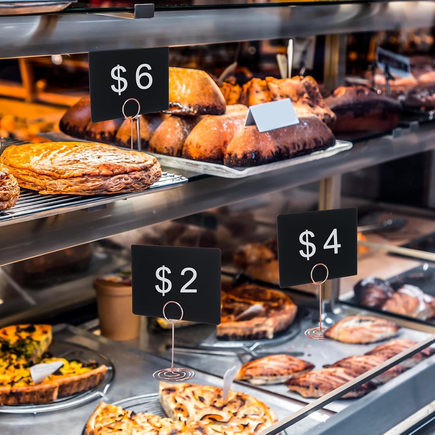 TecUnite 12 Pcs Mini Chalkboard Signs, 4"x3" Small Chalkboard Label with Metal Stand 2 Water Based Chalk for Food Buffet Tabletop Blackboard Sign for Party Bakery(Rose Gold,8.7 x 2.8 in)