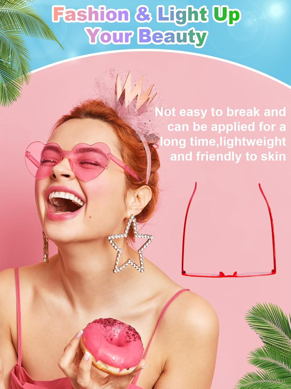 12 Pairs Heart Shaped Sunglasses for Women Colorful Glasses Fun Trendy Transparent Heart Sunglasses Party Favor (Mixed Colors)