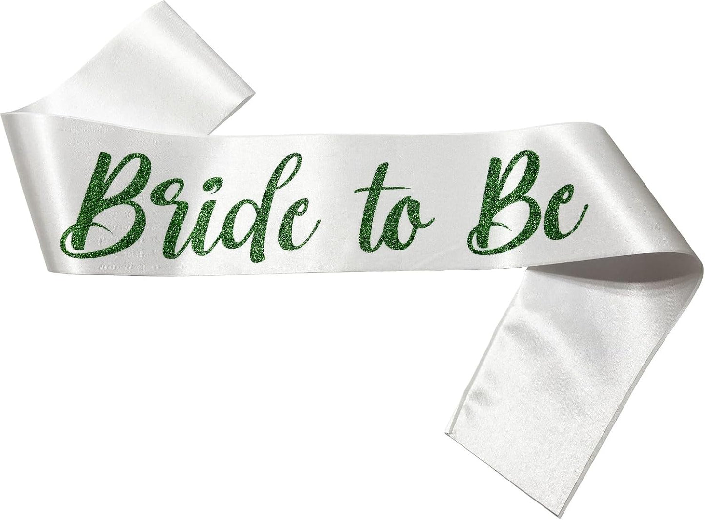 White with Green Letters Bride to Be Sash, Bride Sash Bachelorette Party Bridal Shower Sashes Bachelor Decorations Just Married Gift Engaged Decor Accessories,White Green