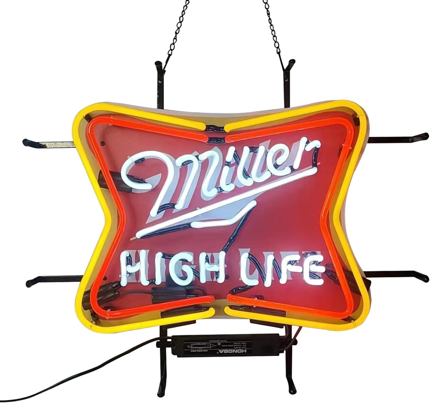 Neon Signs Beer Bedroom Miller High Life Beer Glass Neon Signs for Man Cave Birthday Party Neon Light Art Wall Lights 24 X 20 Inches