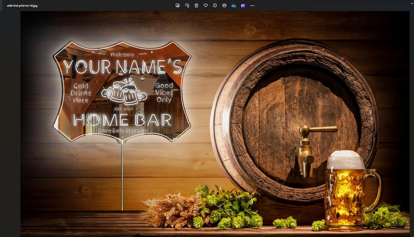 ADVPRO Personalized Your Name Home Bar RGB Dynamic Glam LED Sign - Cut-to-Edge Shape - Smart 3D Decoration - Multicolor Signage st06s86-fnd-p11d-tm-c