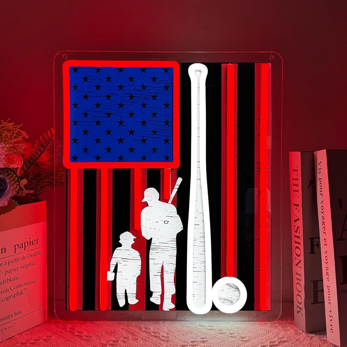 Baseball Neon Sign, Sport Led Neon Light Signs for Wall Decor Baseball Light up Sign Lamp for Dorm Bedroom Party Bar Man Cave Decor Birthday Christmas Gift for Fans Dimmable USB Powered(15"*12.6")