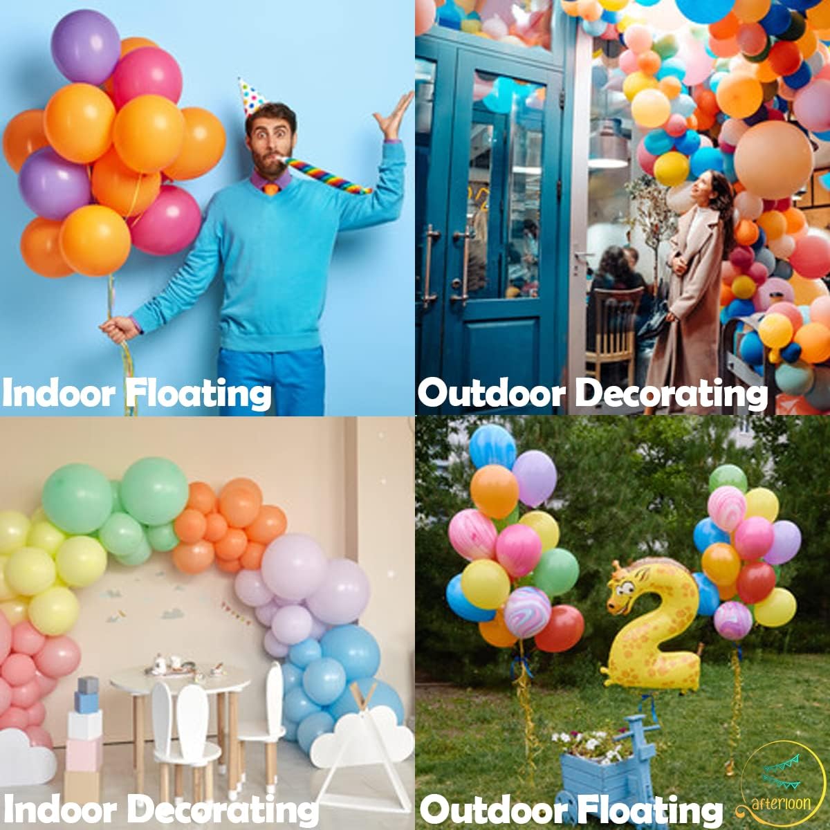 AFTERLOON® Biodegradable Balloons 24 pcs Pearlized Yellow 10 Inch, Pearlescent Thickened Extra Strong Natural Latex Helium Float, Colorful Bulk Color ballon Globos Para Decoration De Fiestas Kids