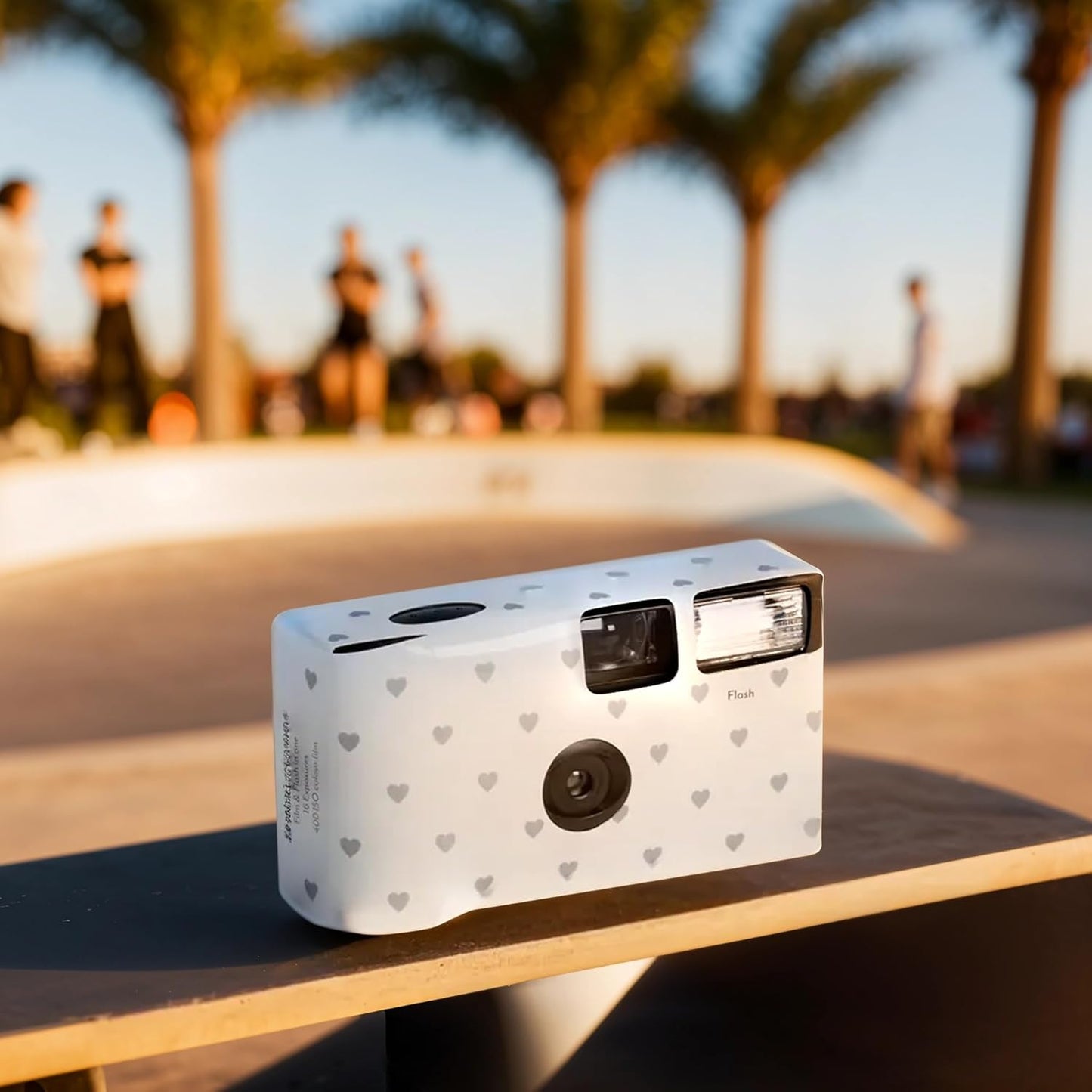 Weddingstar Disposable Camera with Flash - Single Use 35mm Film Camera for Wedding or Party Favors - Silver Hearts