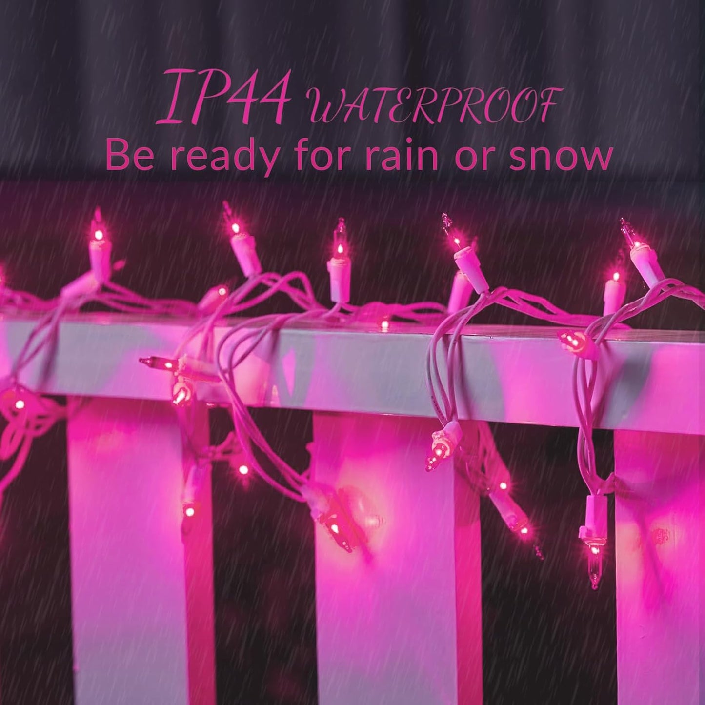 100 Count Pink Lights for Valentine's Day Decorations 20ft Mini Christmas String Lights White Wire Incandescent Bulb Waterproof Fairy Lights for Indoor Outdoor Xmas Tree Valentine's Day Décor