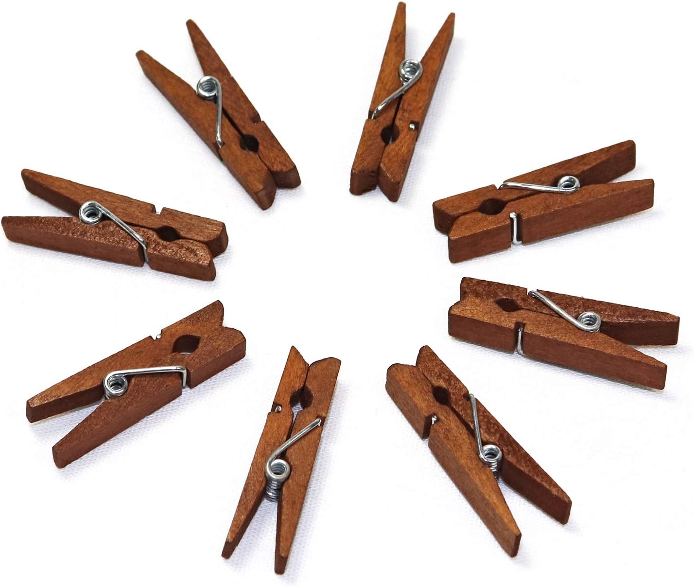 Mini Natural Wooden Clothespins with Jute Twine, 100pcs, 1.4 Inch Photo Paper Peg Pin Craft Clips with 320ft Natural Twine for Scrapbooking, Arts & Crafts, Hanging Photos (Rustic Brown)