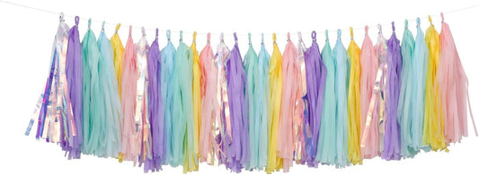 Fonder Mols Colorful Tissue Tassel Garland DIY Kit Pink Pastel Ombre Tassel Banner for Rainbow Themed Girls Room,Nursery, Baby Shower Birthday Party Decorations A29