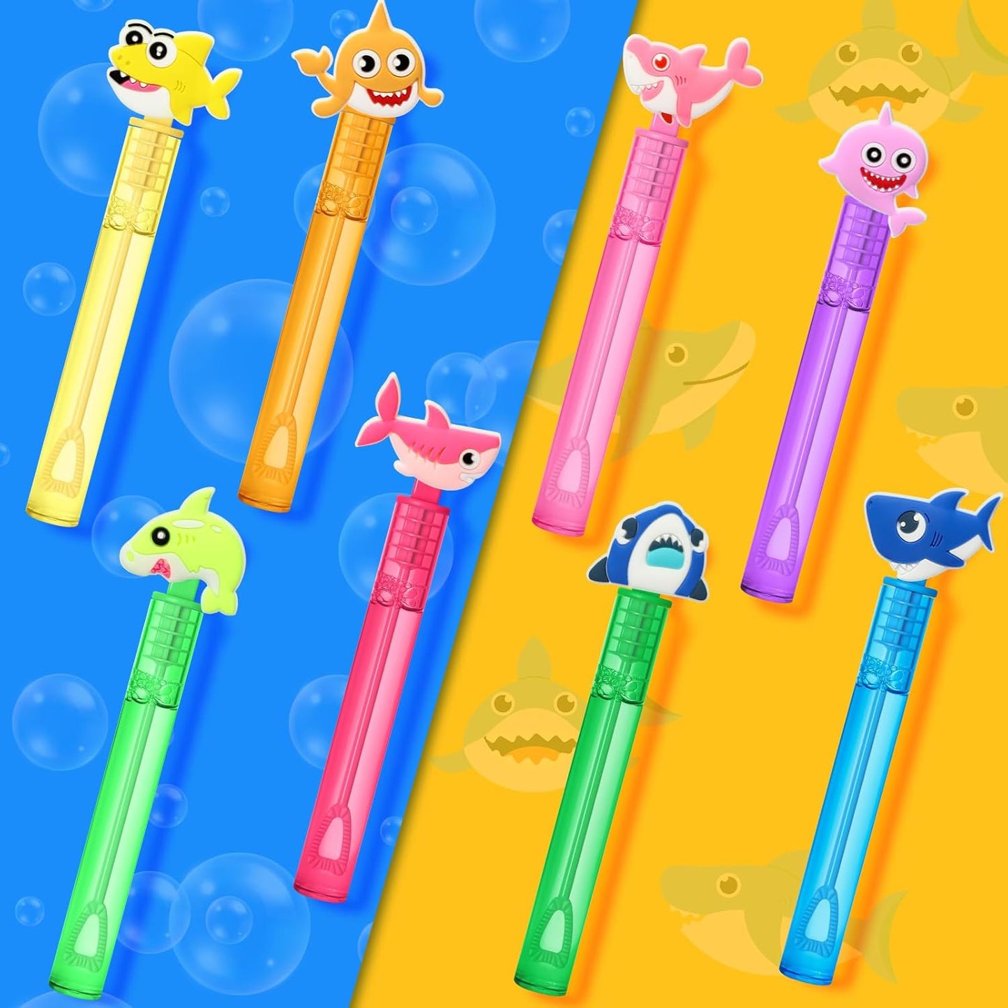 AFZMON 24Pcs Shark Party Favors Bubble Wands for Kids, Under The Sea Mini Bubbles Wand Toys, Ocean Birthday Party Supplies Goodie Gift Bag Stuffers Pinata Classroom Prizes