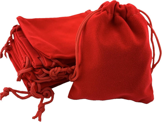 Palmhomee Pack of 48 3x4 Inch Velvet Drawstring Bags Gift Bag Velvet Pouch For Jewelry Wedding and Party Favor (Red)