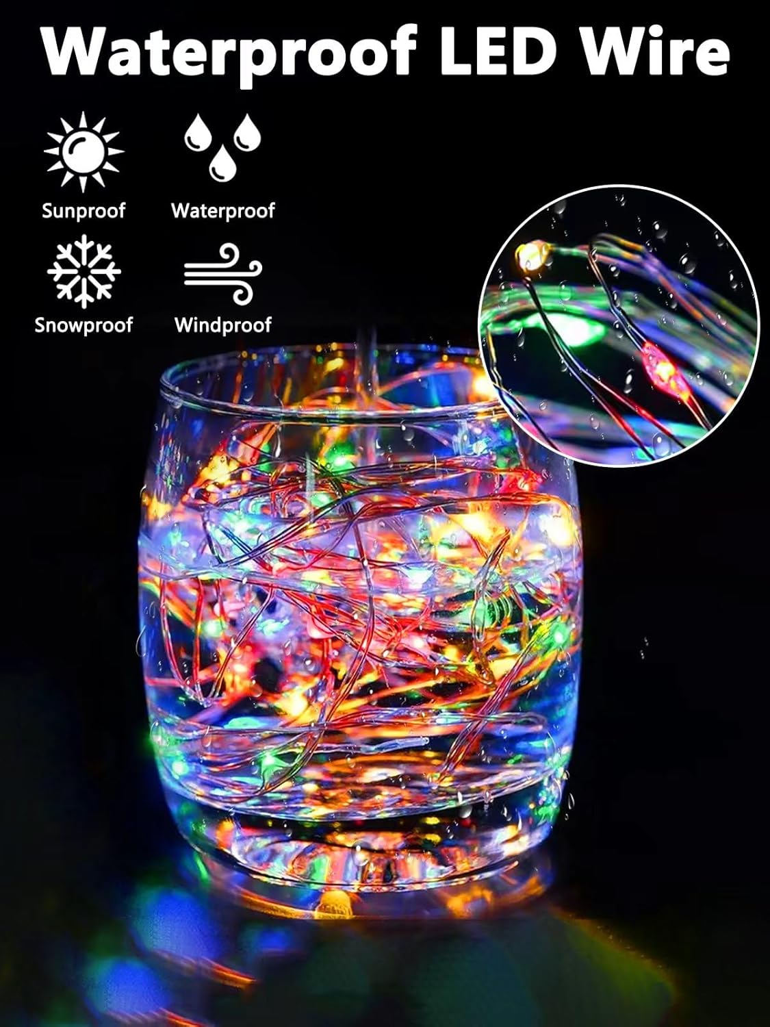 6 Pack Fairy Lights Battery Operated with Remote Control Timer, 26 FT 80 LED String Lights Outdoor Indoor, 8 Modes Twinkle Lights for Christmas Party Wedding Birthday Bedroom Decorations (Multicolor)