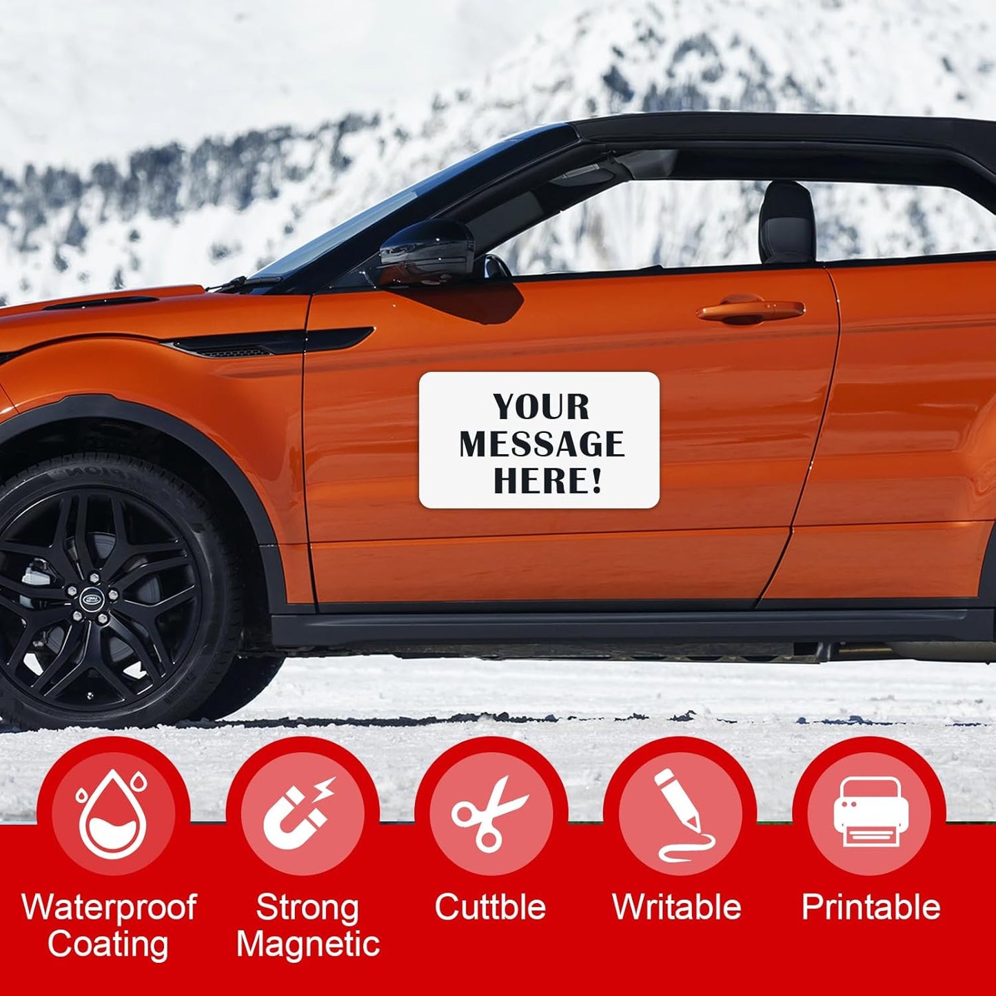 Thaibear Blank Car Magnets, 17" x 12", 4 Pack Car Door Magnets Signs for Vehicle, Rounded Corners Blank White Flexible Magnet Sheet Stickers for Car to Advertise Business and Personalized Decal