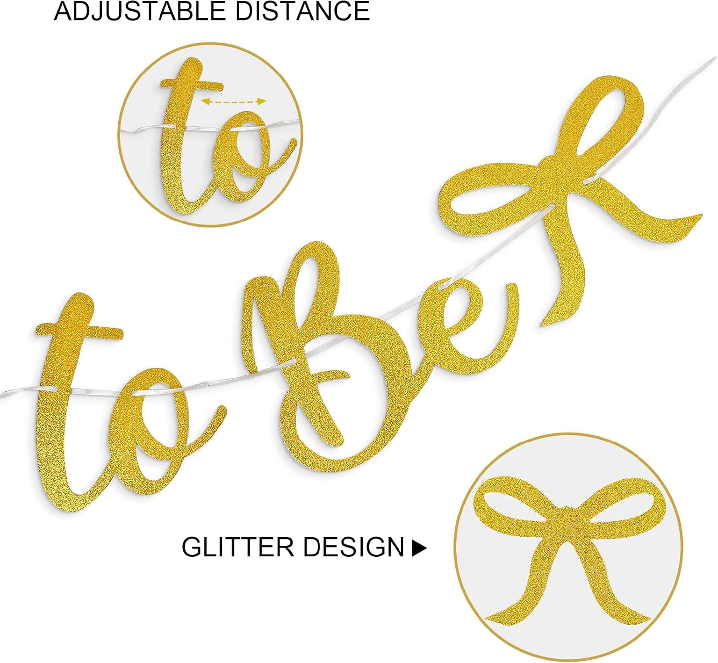 Bride to Be Banner, Gold Bride to Be with Bow Glitter Bachelorette Bridal Party Banner BRIDE TO BE Sign for Gold Bachelorette Bridal Shower Wedding Engagement Hen Party Decorations