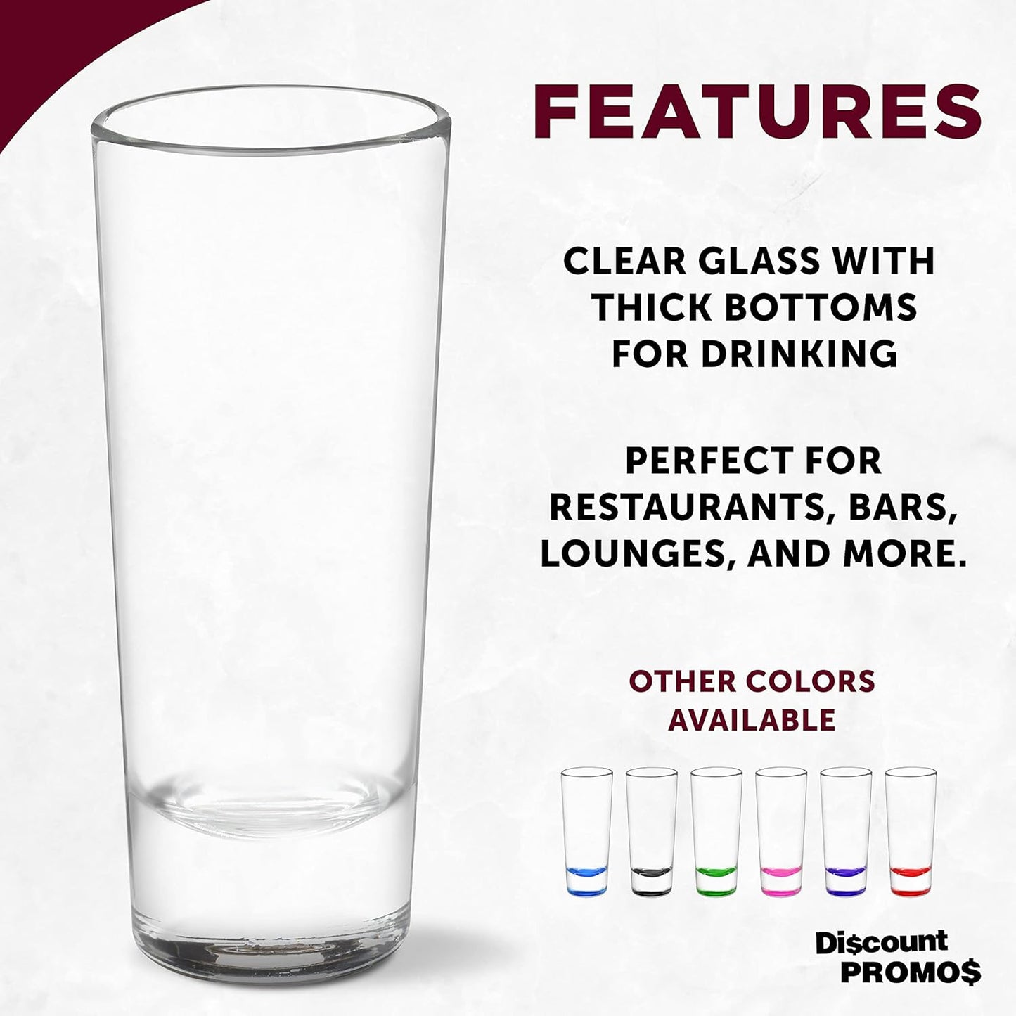 DISCOUNT PROMOS Cordial Shooter Shot Glasses 2 oz. Set of 10, Bulk Pack - Great for Birthdays, Parties, Indoor & Outdoor Events - Clear