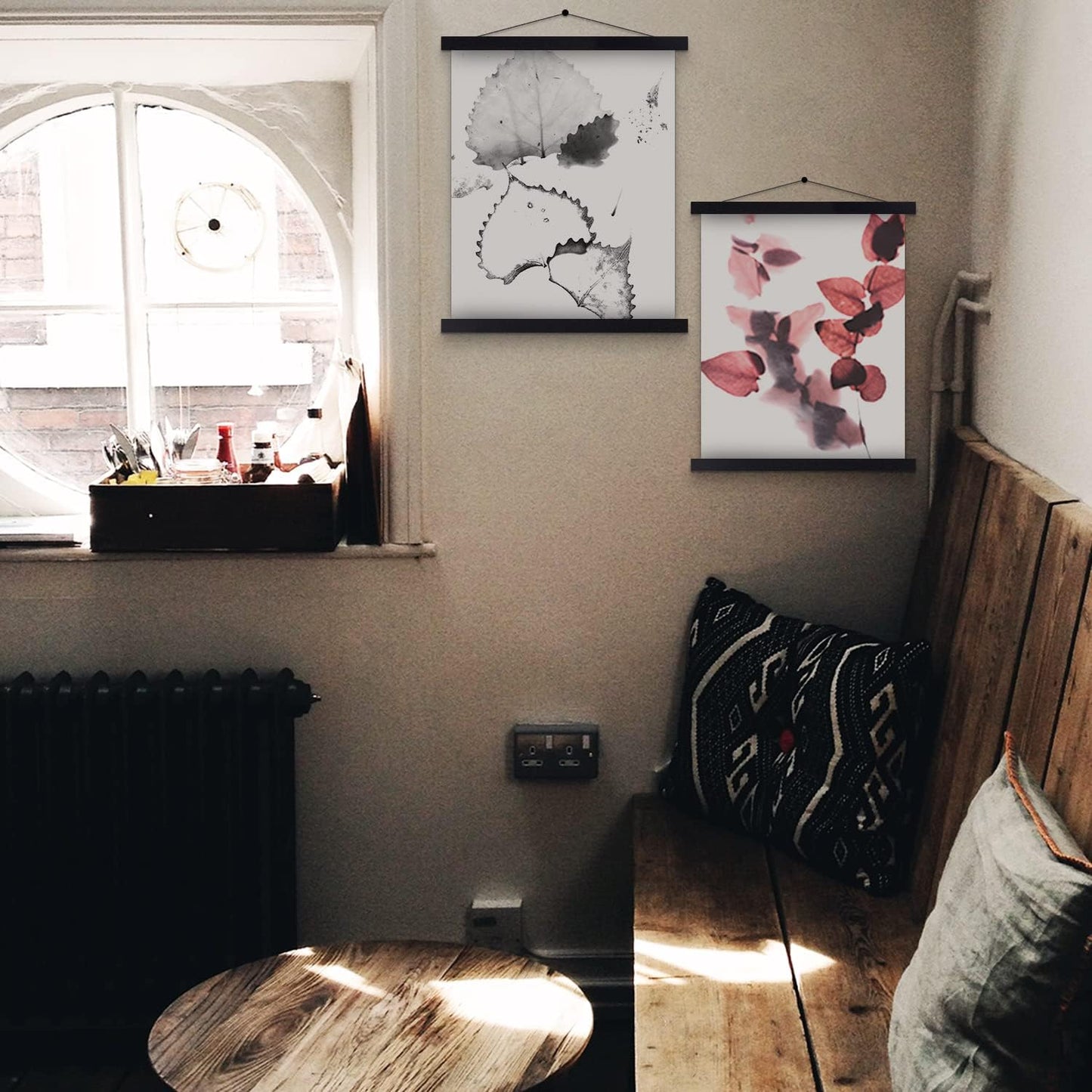 32x24 32x40 32x48 Poster Frame, Magnetic Light Wood Wooden Frame Hanger for Photo Picutre Canvas Artwork Art Print Wall Hanging (1 Pack, 32", Black)