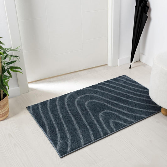 LUXE WEAVERS Modern Geometric Wave Blue 2x3 Area Rug