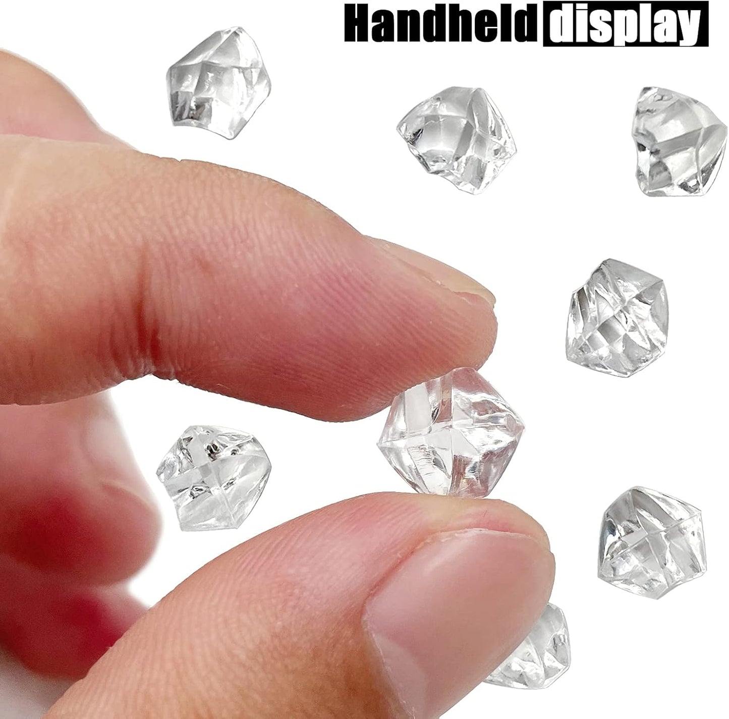 Reusable Fake Ice Cubes 2500 pcs 6 x 9 mm for Rock Crystals Treasure Gems for Table Scatters, Vase Fillers, Wedding Photography Props Vase Fillers