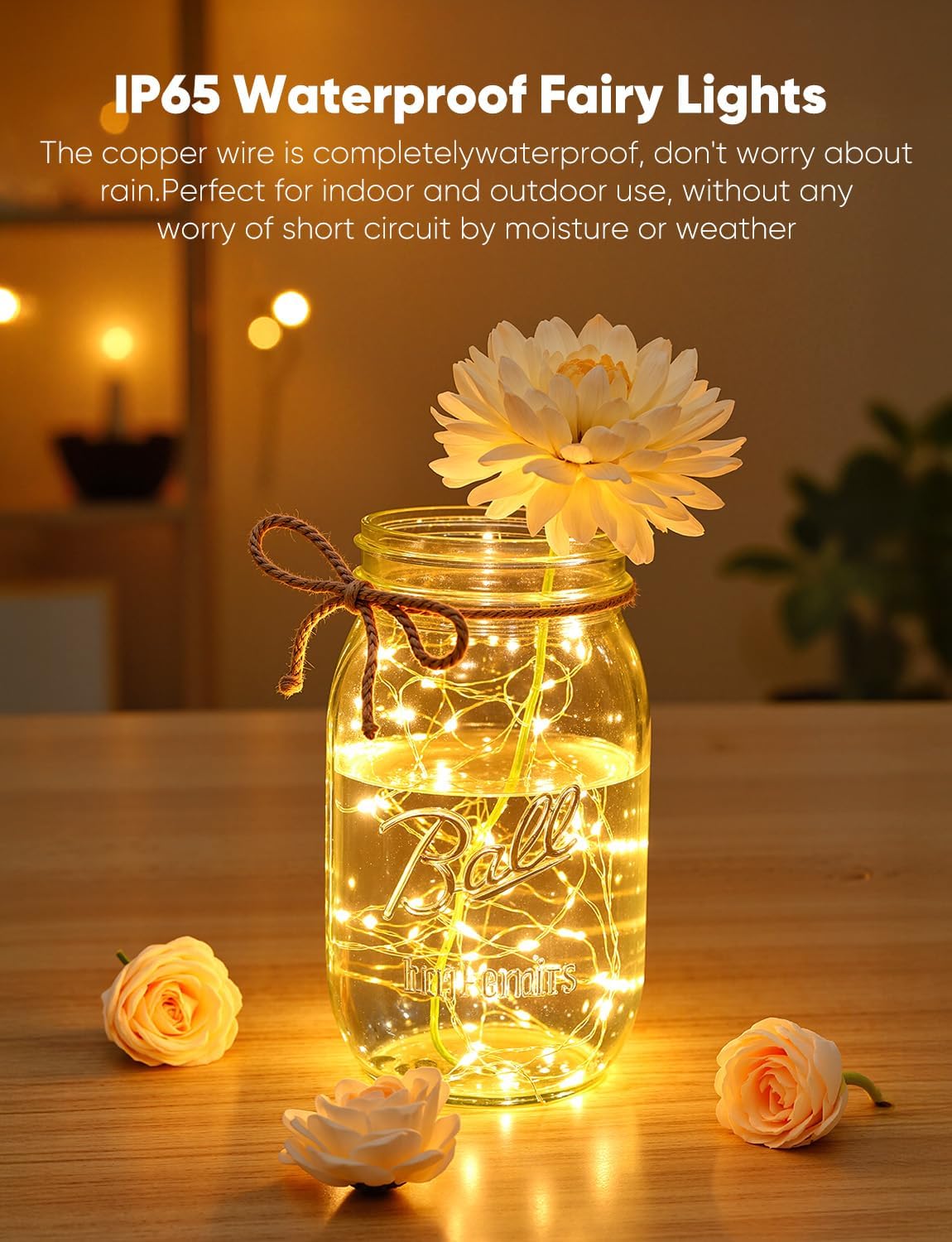 Brightown 30 Pack LED Fairy Lights Battery Operated String Lights, 7ft 20LED Waterproof Silver Wire String Lights, Firefly Starry Moon Lights for Mason Jars DIY Christmas Wedding Party Bedroom