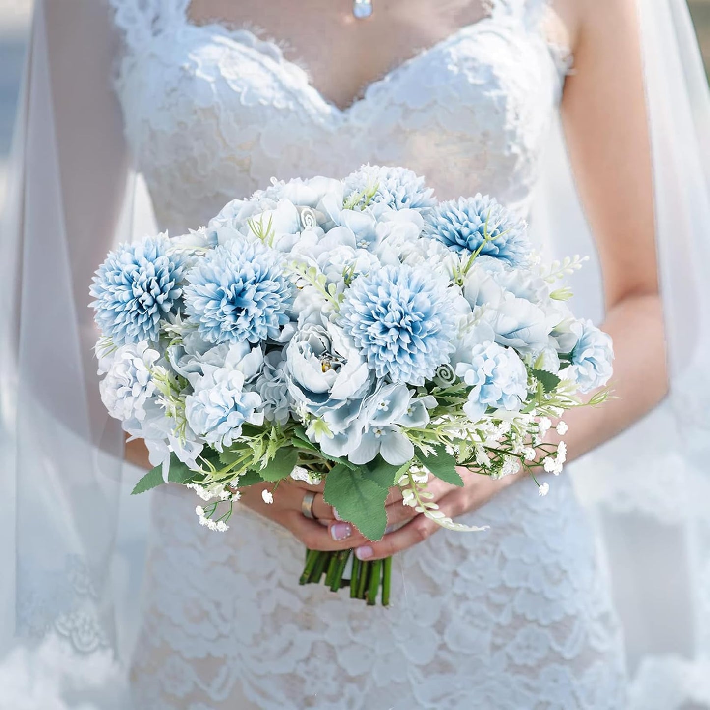 12 Packs Peonies Artificial Flowers,Silk Artificial Peonies Flowers Fake Peony Faux Floral Arrangements Bouquet for Centerpiece Table Wedding Party Home Decor Blue