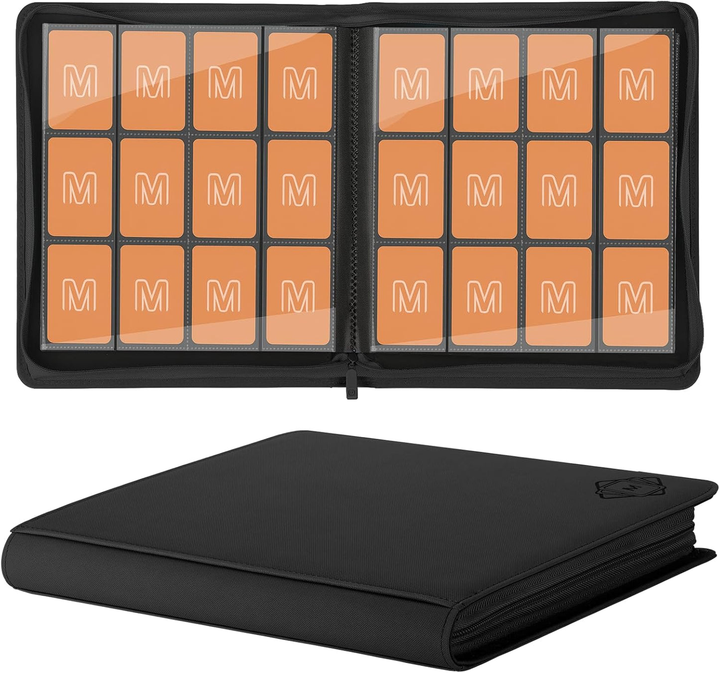 Premium Card Binder 12 Pocket for 720 Pockets Trading Card Binder, PU Zipper Card Collection Album, Sturdy Side-Loading Card Book Holder for MTG, TCG, Game Cards, Sports Cards