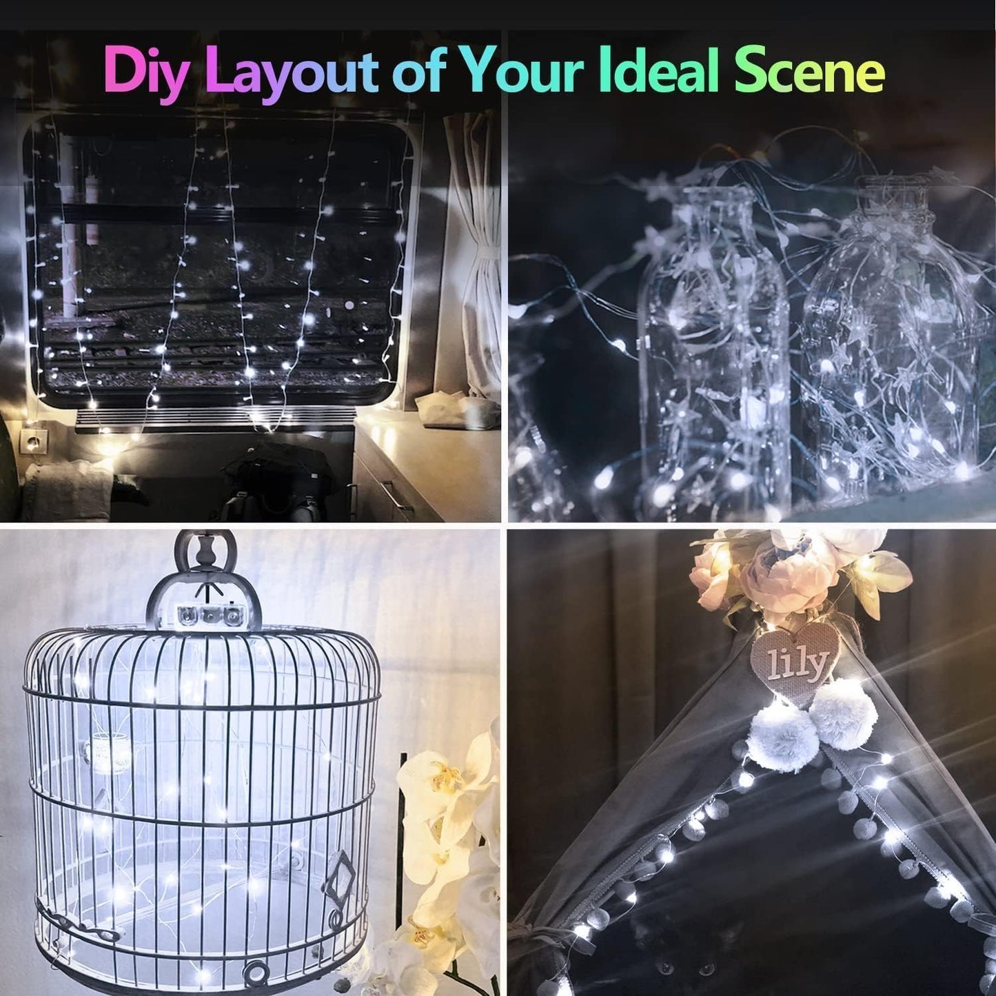 2 Pack 200LED Battery Operated Fairy Lights with Remote, 8 Modes LED String Lights with Timer, Dimmable, Memory Function, Waterproof Twinkle Lights for Outdoor Indoor Christmas Decor(Cool White)