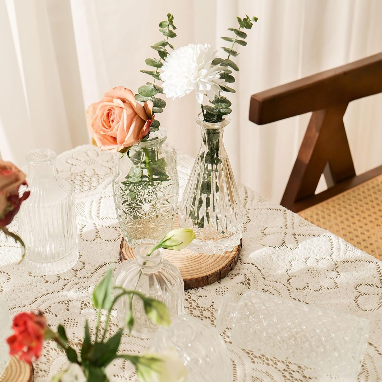 12pcs Mini Bud Vases As Wedding Centerpieces for Tables,Clear Bud Vases for Flowers,Small Flower Vases Suitable for Birthday Party,Anniversary,Wedding Reception,Baby Shower (Clear)