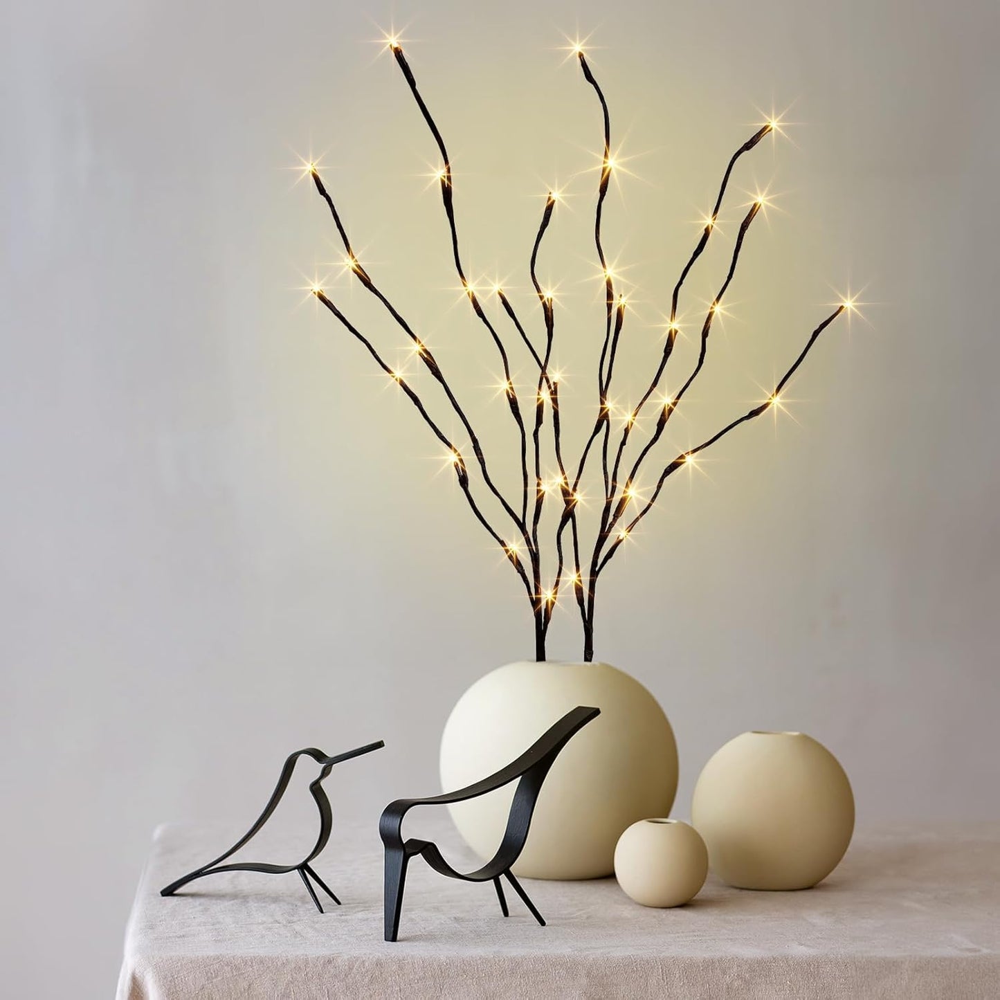 PEIDUO Lighted Branch, 30Inch 2PK 40 LED Pathway Lights, Battery Operate with Timer, for Christmas Decorations Indoor Outdoor Room Apartment Stake Lights for Lawn