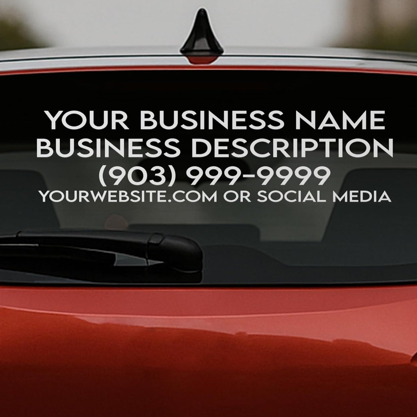 EGD Custom Business Car Decal for Windows or Vans | Personalized Vinyl Stickers with Name, Contact & Website | Waterproof Lettering | 5 Sizes, 25 Colors, 9 Fonts
