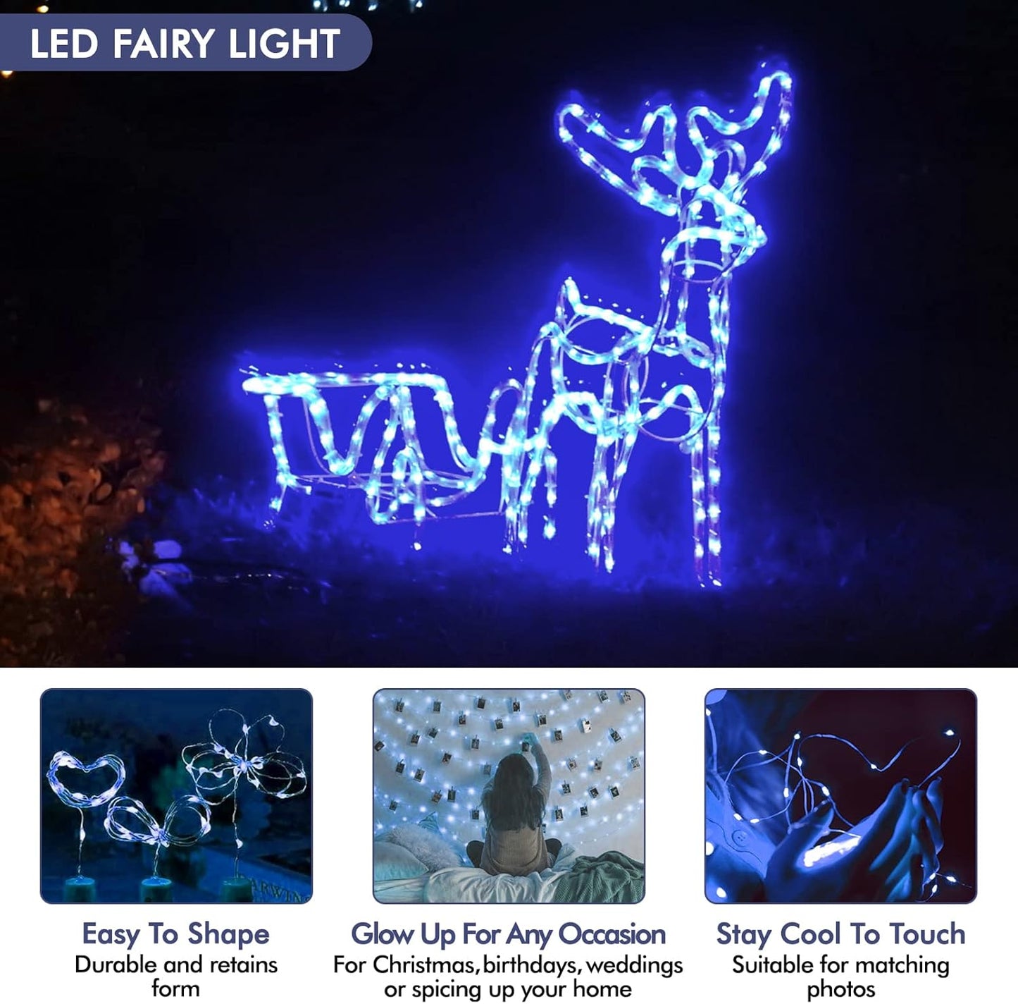 12 Pack Fairy Lights Battery Operated String Lights，7FT 20LED Waterproof Silver Wire Christmas Lights Outdoor,Firefly Mini Lights for Bedroom Party Birthday Wedding Home Decor