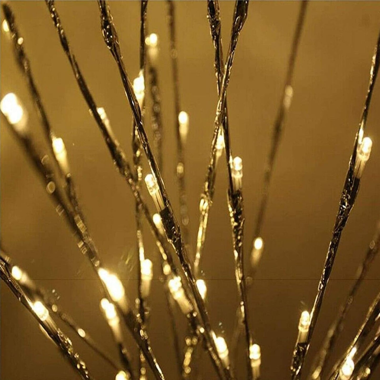 Lxcom Lighting LED Branch Lights 4 Pack 30 Inch Lighted Silver Wrapped Vase Filler Willow Lighted Twig Branch Battery Powered Twig Branches 20 LED Decorative Lights for Home Party Decor, Warm White