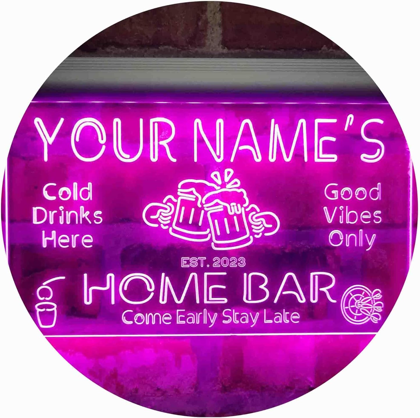 ADVPRO Personalized Your Name Custom Home Bar Beer Established Year Single Color LED Neon Sign 24 x 16 Inches st4s64-p11-tm-p