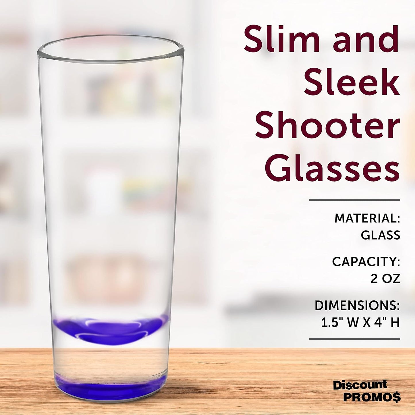 DISCOUNT PROMOS Cordial Shooter Shot Glasses 2 oz. Set of 10, Bulk Pack - Great for Birthdays, Parties, Indoor & Outdoor Events - Purple