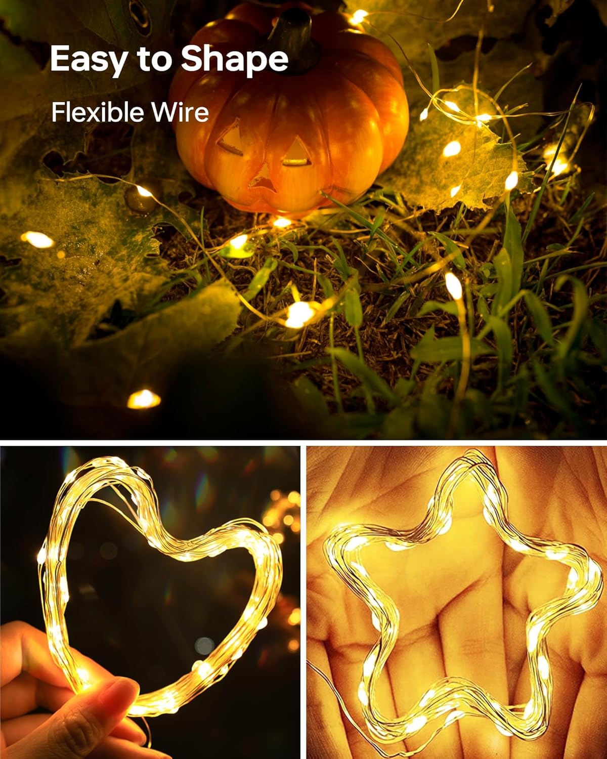 20 Pack Fairy Lights Battery Operated 7ft 20 LED Mini Fairy String Lights Waterproof Copper Wire Firefly Starry Lights for Wedding Party Mason Jars Christmas Decorations, Warm White & Cool White
