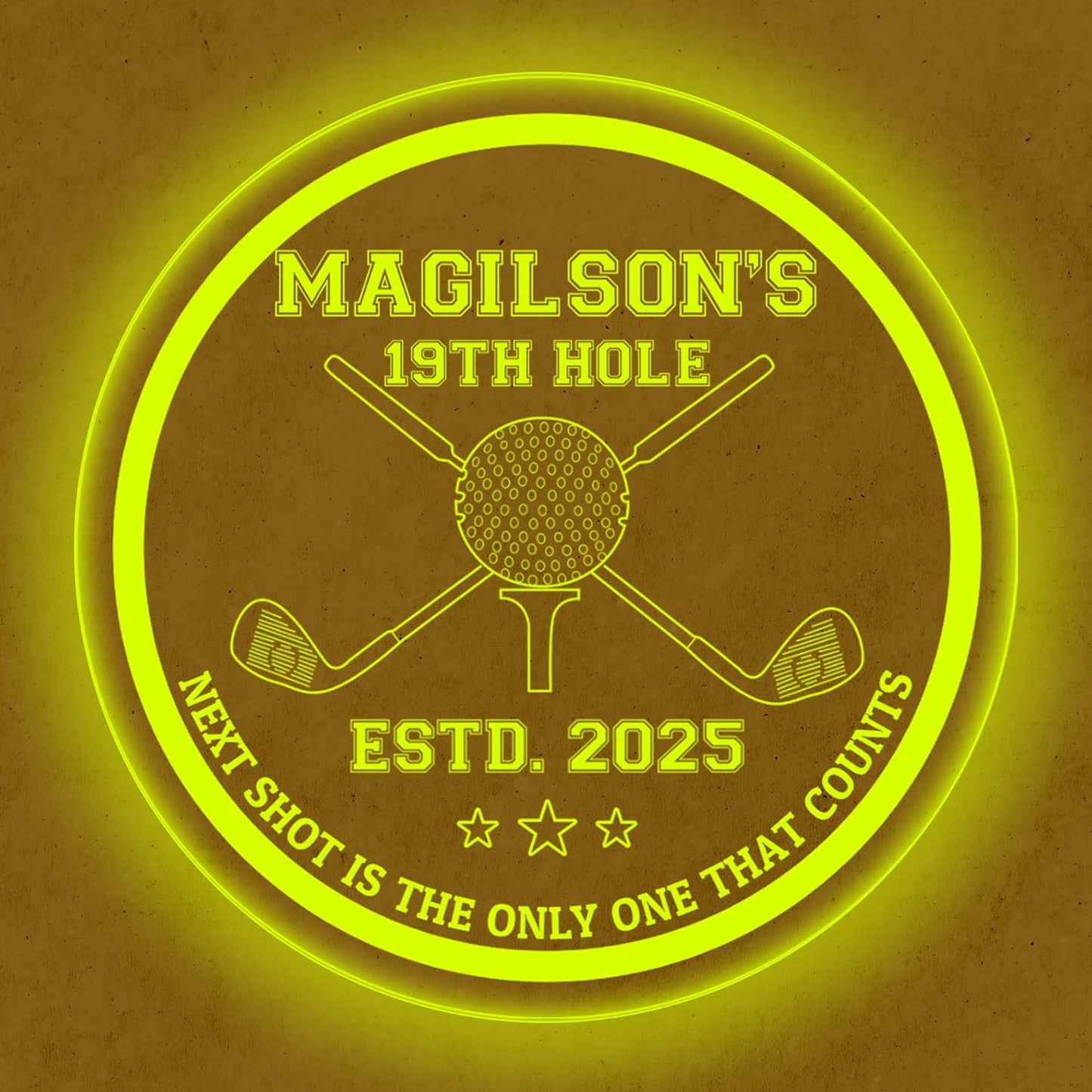 Custom Golf LED Bar Sign – Personalized Color Changing Acrylic Wall Decor for Home Bar, Man Cave, Game Room, or Patio (Golf Bar, 16 INCHES)