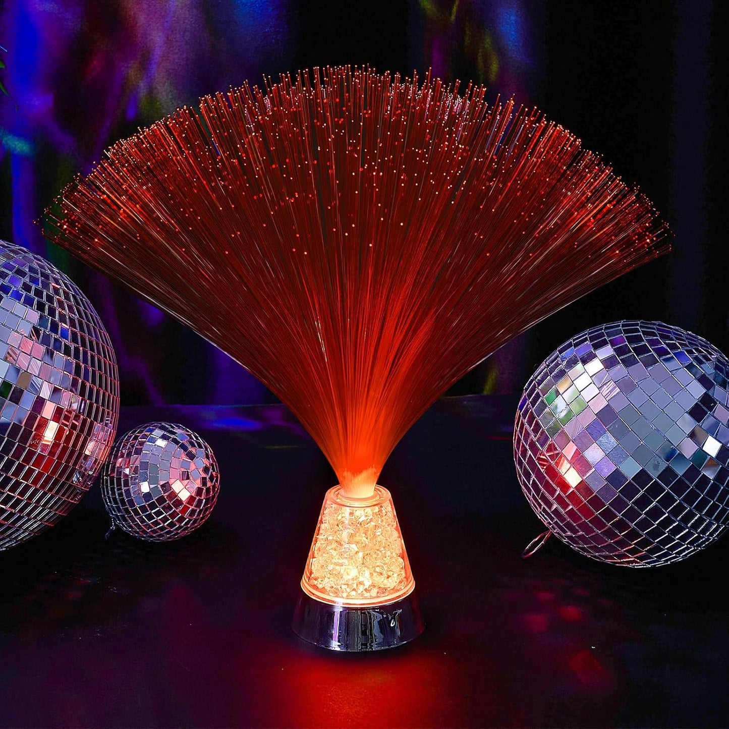 Patelai 10 Pcs LED Fiber Optic Lamp Color Changing Fiber Optic Night Light with Multicolor Glow Decorative Table Centerpiece for Sensory Bedroom Halloween Party Holiday Decorations (Classic,Silver)