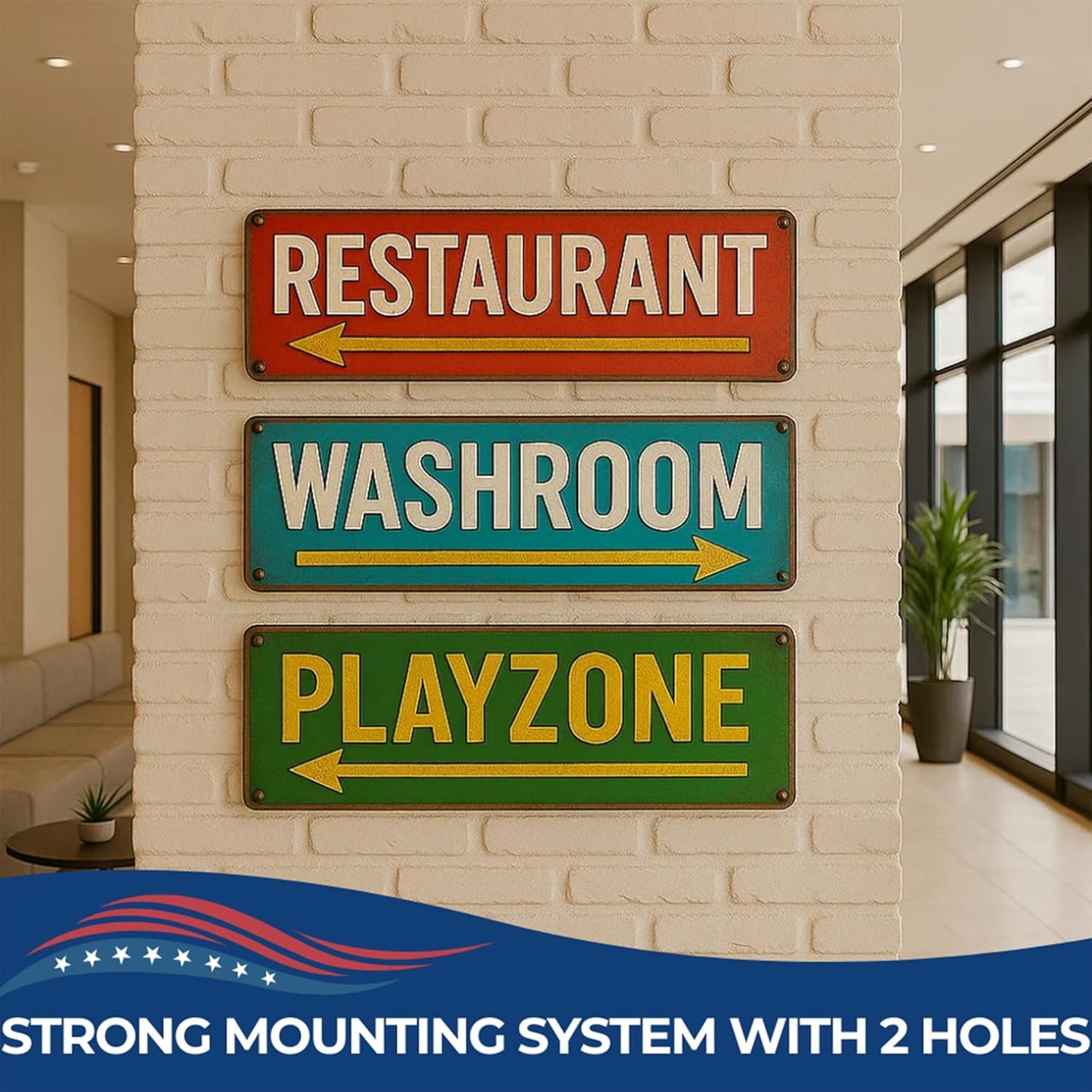 Custom Arrow Metal Sign by DC | Directional Signs for Indoor & Outdoor Use | Personalized Rust-Free Metal Yard Display | Customized Weatherproof Road Arrow Marker | Multiple sizes | Made in USA