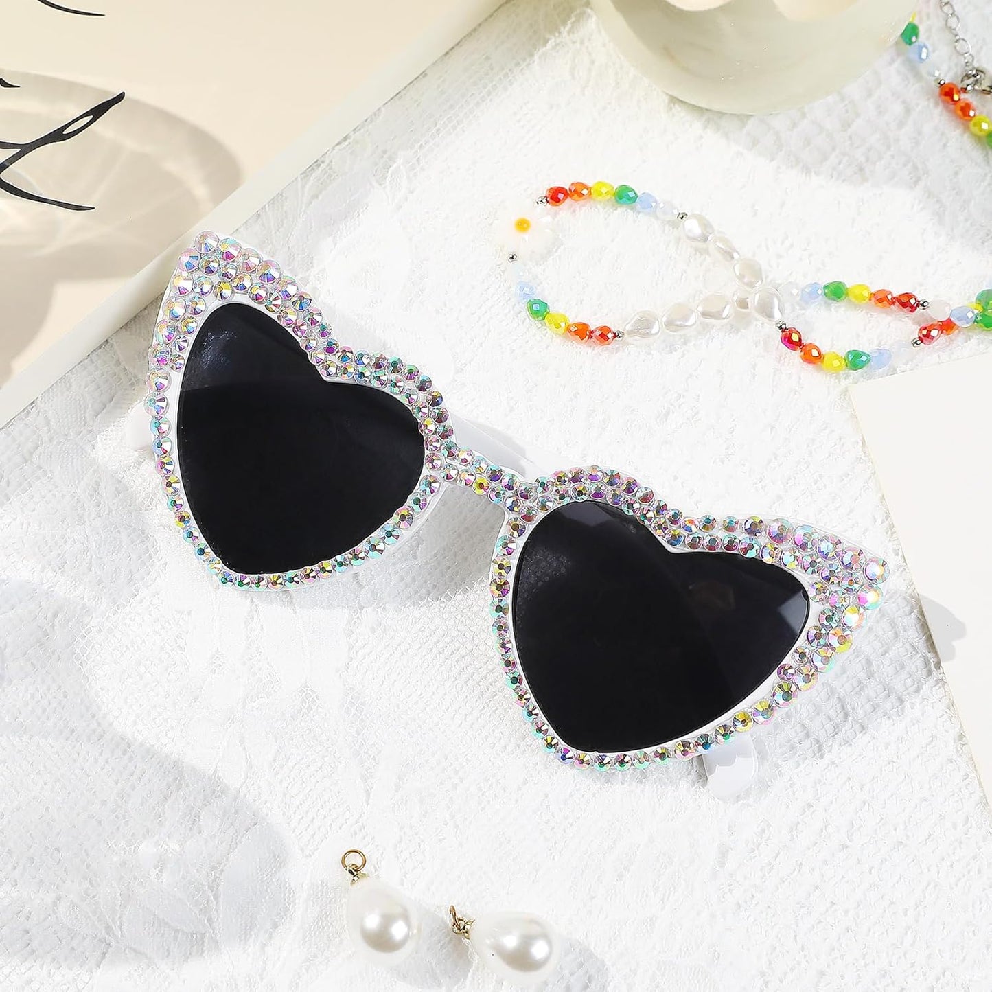 YOGFIT Heart Sunglasses for Women Fashion Classic Love Eye Protection Sunglasses Vintage Cute Heart Sunglasses