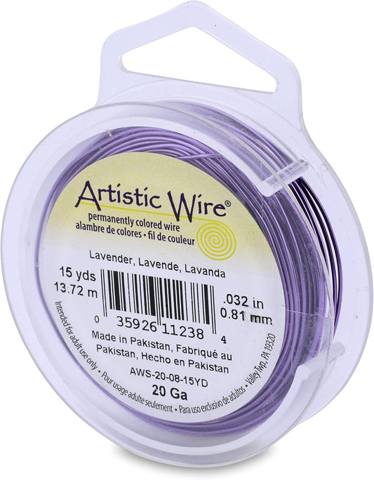 Artistic Wire, 20 Gauge Tarnish Resistant Colored Copper Craft Jewelry Wrapping Wire, Lavender, 15 yd