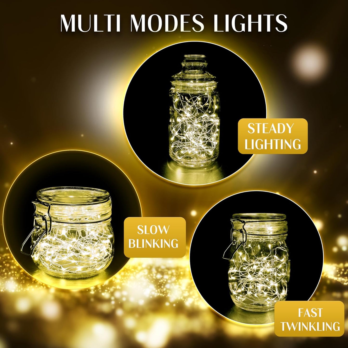 20 Pack Fairy Lights Battery Operated 60 Extra Batteries, 3 Modes 6.5ft 20 LED Mini String Lights, Waterproof Silver Wire Firefly Starry Lights for DIY Wedding Christmas Party, Warm White