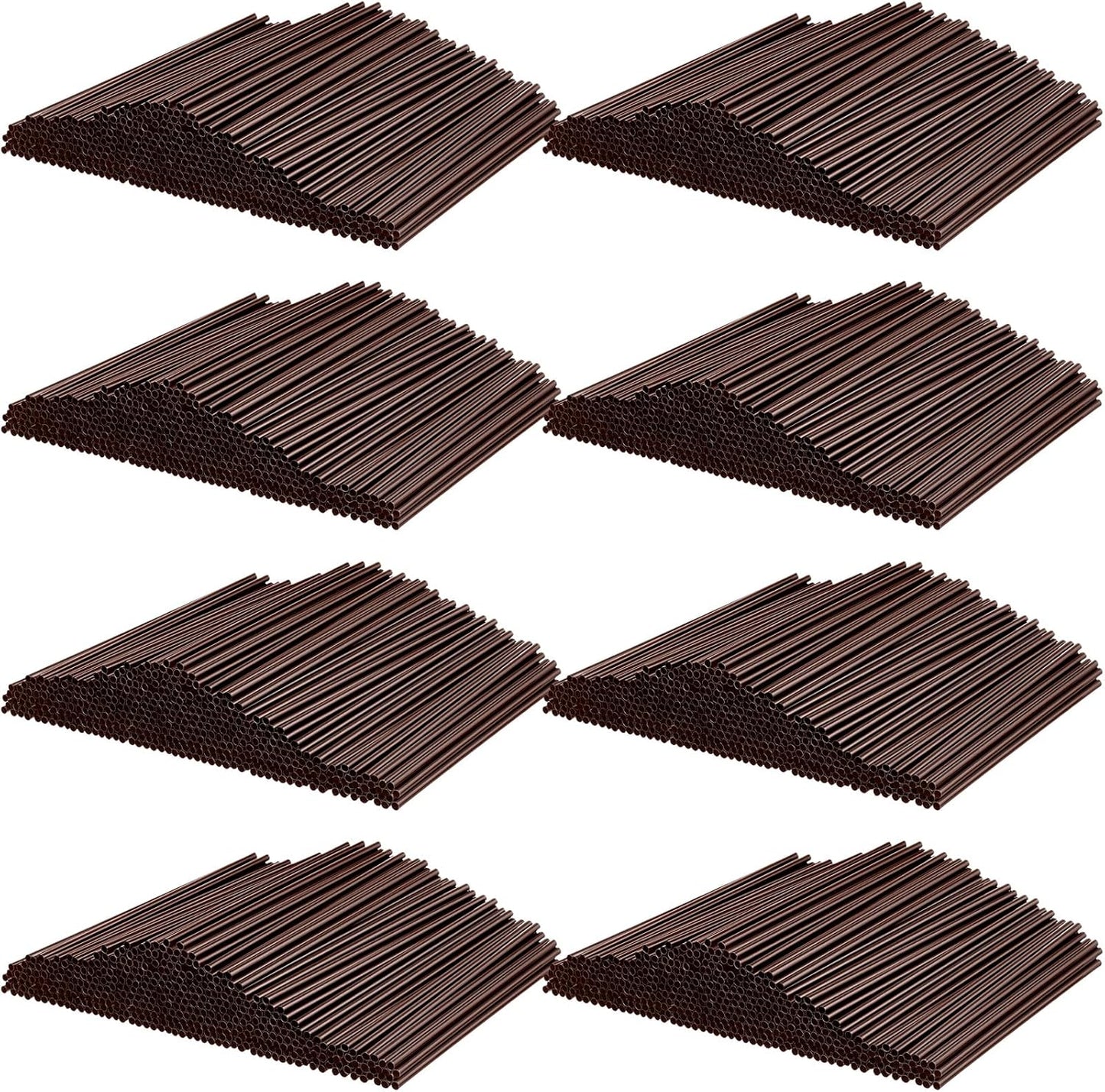 6000 Count Coffee Cocktail Stirrers Straws Disposable Plastic Sip Stir Sticks Cocktail Drink Stirrers Sticks Cups Straws for Bars Juice Drinking(Coffee,5 Inch)