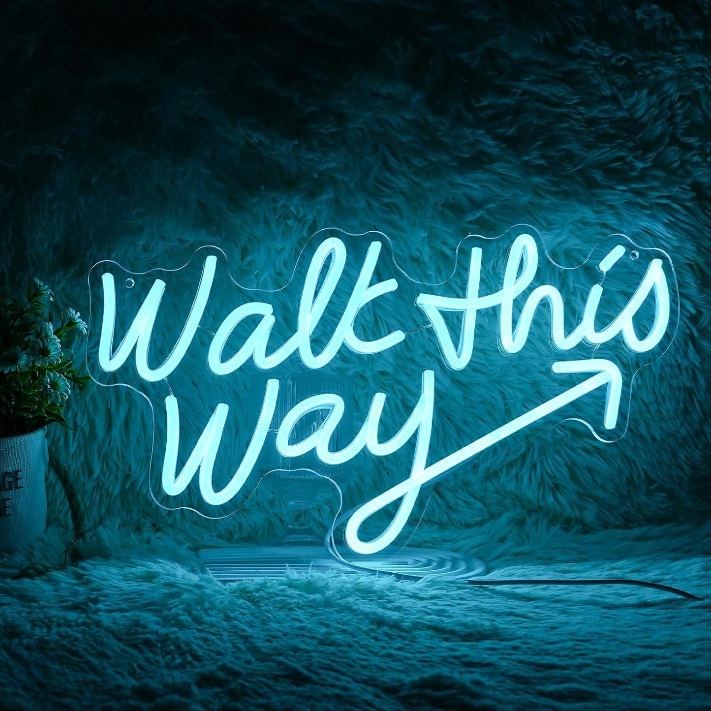Walk This Way Neon Sign, Arrow Direction Neon Light, Neon Sign For Wall Decor, Art Led Light for Resturant Signage Home Welcome Sign Bedroom Bar Hotel Shop Party (16.7 x 9.4 in)