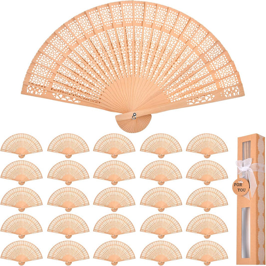36-Piece Wooden Gift Box Wrapped with Hand-held Folding Fan or Wedding Gift, Bride Gift Party Home Decoration Birthday Gift
